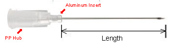 Disposable Poly Hub With Aluminum Insert Needle